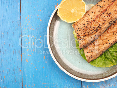 Smoked mackerel on a plate