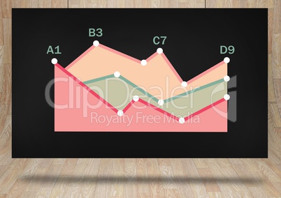 colorful chart statistics on black board