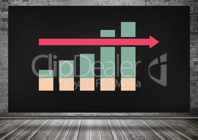 colorful chart statistics on black screen