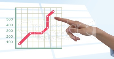 Hand pointing with grid chart statistics