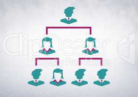 Business people icons connected tree