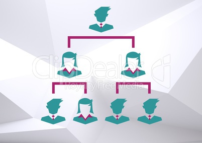 Business people icons connected tree