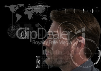 Man with interface overlay over him