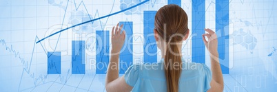 Woman touches graph interface