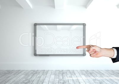 Hand pointing with wall board