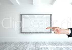 Hand pointing with wall board