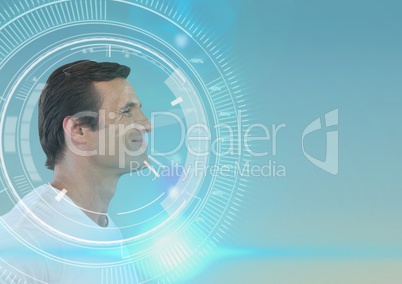 Digital man with light background