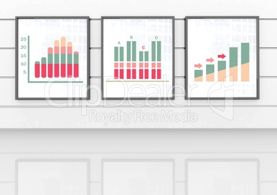 colorful chart statistics on wall boards