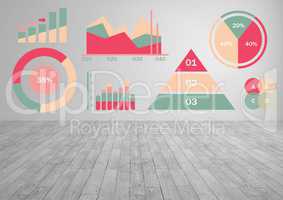 Colorful chart statistics in room