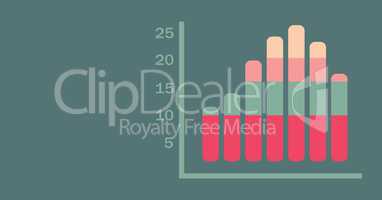 colorful chart statistics over green background