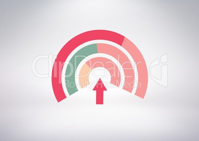 colorful chart statistics and arrow with bright background