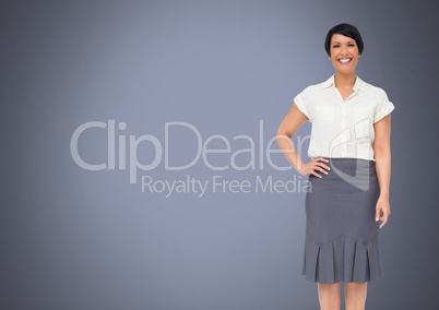 Businesswoman with grey lilac background