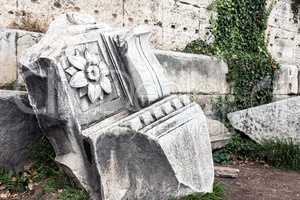 Decorated architectural stone detail of Roman Forum