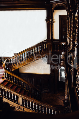 old vintage mahogany staircase