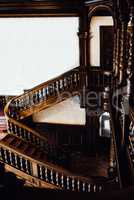 old vintage mahogany staircase