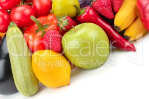 Fruit and vegetable isolated on a white background.