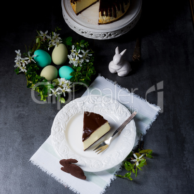 Spring cheese cake with pistachios