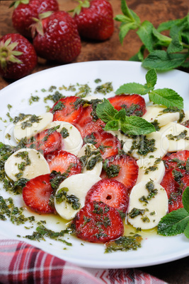 Strawberry caprese with mozzarella