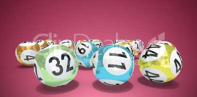 Composite image of lottery balls with numbers