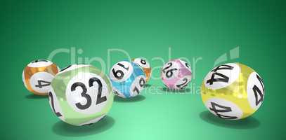 Composite image of lottery balls with numbers