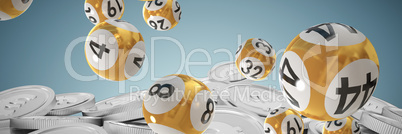 Composite image of lottery balls with numbers