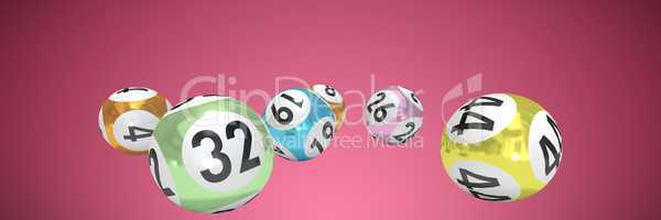 Composite image of lottery balls with nimbers