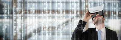 Composite image of businessman with vr glasses Composite image of businessman with vr glasses
