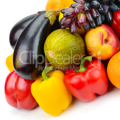 Fruit and vegetable isolated on white background.