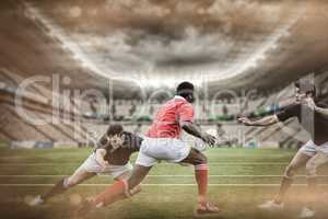 Composite image of rugby stadium