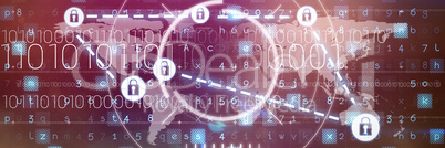 Composite image of vector of security lock with connecting lines