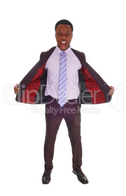 African man standing in suit and tie