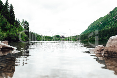 alpine lake sea eye in summer