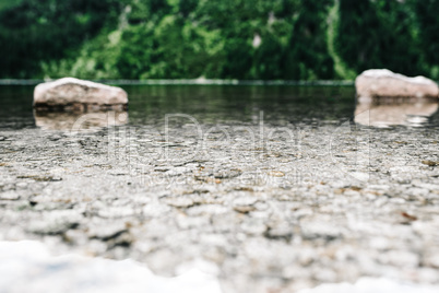 alpine lake sea eye in summer