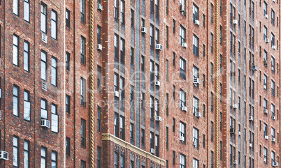 City building facade with pattern windows