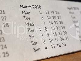 calendar page detail