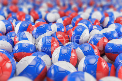 3d render - russia soccer - footballs
