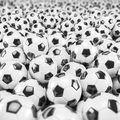 3d render - soccer balls