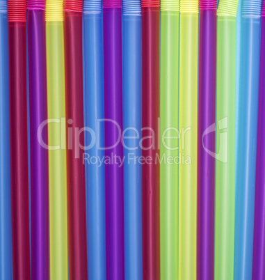 multi-colored plastic cocktail straws
