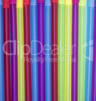 multi-colored plastic cocktail straws