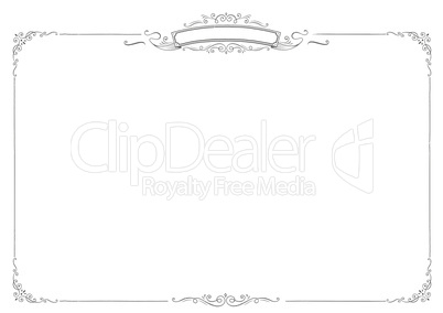 Horizontal vector retro white background with border