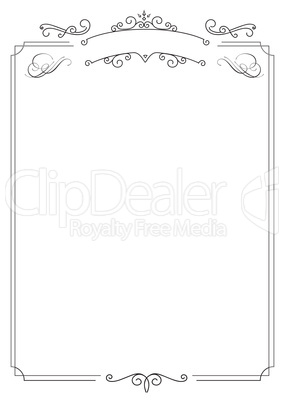 Ornamental retro elegant border and white background