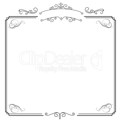 Ornamental retro elegant black border and white album  backgroun