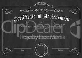 Classic certificate of achievement paper template with blackboar