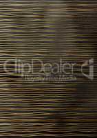 Crumped black paper background with gold line pattern
