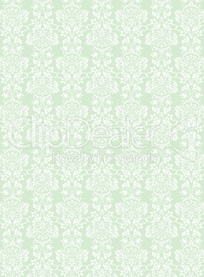 Elegant white flowers pattern textured green wallpaper backgroun