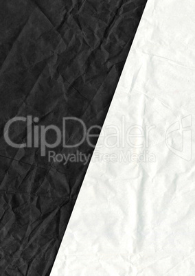 Black, white blank crumpled and grungy textured paper background