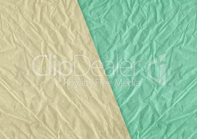 Green, yellow blank crumpled and grungy textured paper backgroun