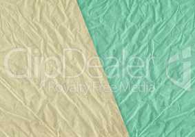 Green, yellow blank crumpled and grungy textured paper backgroun