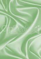 Green fabric textured silk textile background with fold shadow