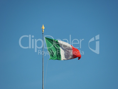 Italian Flag of Italy over blue sky